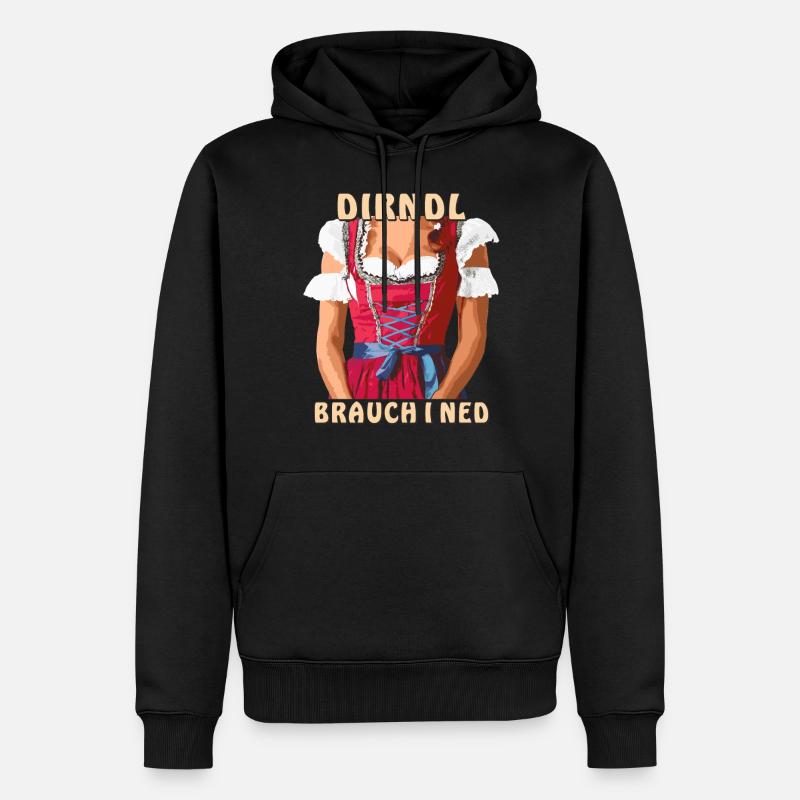 DIRNDL BRAUCH I NED - Männer Premium Bio Hoodie - Schwarz
