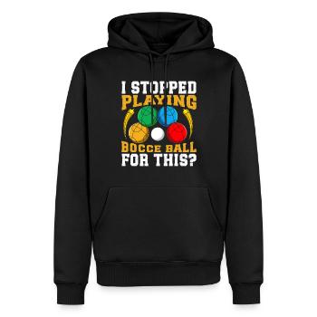 Funny Bocce Game - Men’s Premium Organic Hoodie - black - Front - Nico (187cm)