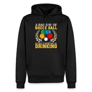 Funny Bocce Game - Men’s Premium Organic Hoodie - black - Front - Nico (187cm)