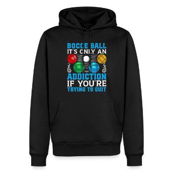 Funny Bocce Game - Men’s Premium Organic Hoodie - black - Front - Nico (187cm)