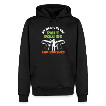 Les armes de peintre sont des rouleaux de peinture Vernisseur peinture - Sweat à capuche Premium bio Homme - noir - Devant - Nico (187cm)