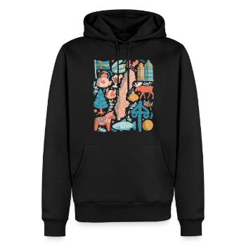 Suède - Sweat à capuche Premium bio Homme - noir - Devant - Nico (187cm)