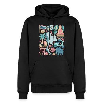 Thailand - Männer Premium Bio Hoodie - Schwarz - Vorne - Nico (187cm)