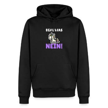 Egal was - NEIN! - Männer Premium Bio Hoodie - Schwarz - Vorne - Nico (187cm)