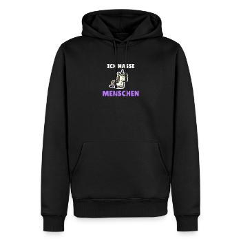 Ich hasse Menschen - Männer Premium Bio Hoodie - Schwarz - Vorne - Nico (187cm)