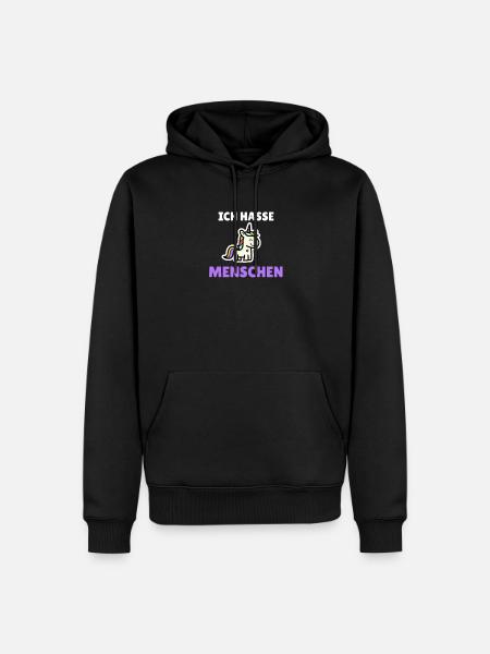 Ich hasse Menschen - Männer Premium Bio Hoodie - Schwarz