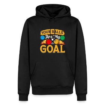 Funny Bocce Game - Men’s Premium Organic Hoodie - black - Front - Nico (187cm)