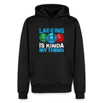 Funny Bocce Game - Men’s Premium Organic Hoodie - black - Front - Nico (187cm)