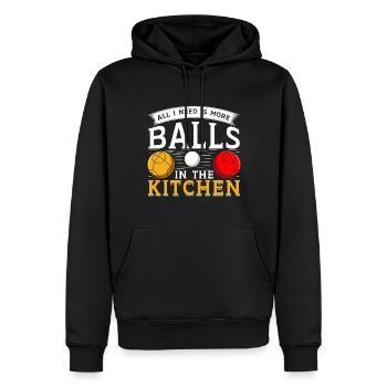 Funny Bocce Game - Men’s Premium Organic Hoodie - black - Front - Nico (187cm)