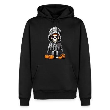 Squelette cool avec design d’Halloween à la citrouille - Sweat à capuche Premium bio Homme - noir - Devant - Nico (187cm)