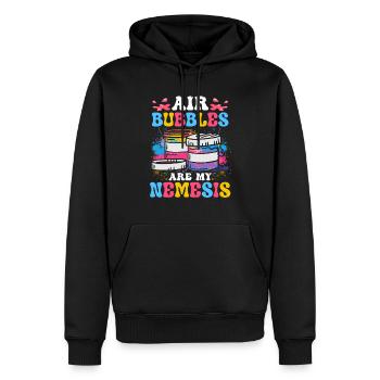 Cooler Künstler Kunst Acrylmalerei Gießen Farbe - Männer Premium Bio Hoodie - Schwarz - Vorne - Nico (187cm)
