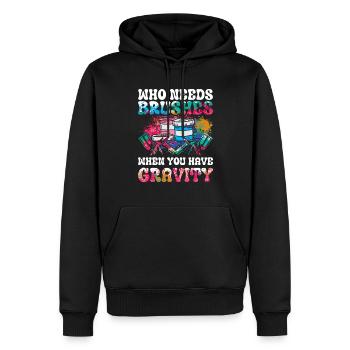 Cooler Künstler Kunst Acrylmalerei Gießen Farbe - Männer Premium Bio Hoodie - Schwarz - Vorne - Nico (187cm)