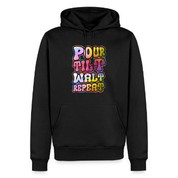 Cooler Künstler Kunst Acrylmalerei Gießen Farbe - Männer Premium Bio Hoodie - Schwarz - Vorne - Nico (187cm)