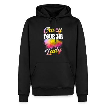 Cooler Künstler Kunst Acrylmalerei Gießen Farbe - Männer Premium Bio Hoodie - Schwarz - Vorne - Nico (187cm)