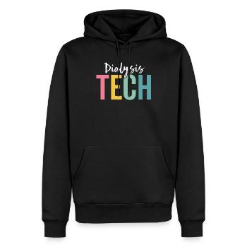 Infirmière en hémodialyse en hémodialyse et en néphrologie - Sweat à capuche Premium bio Homme - noir - Devant - Nico (187cm)