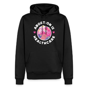 Feminist Abortion Is Healthcare - Men’s Premium Organic Hoodie - black - Front - Nico (187cm)