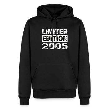 Édition Limitée 2005 Anniversaire 2005 Anniversaire - Sweat à capuche Premium bio Homme - noir - Devant - Nico (187cm)