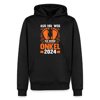 Werdender Onkel 2043 - Männer Premium Bio Hoodie - Schwarz - Vorne - Nico (187cm)