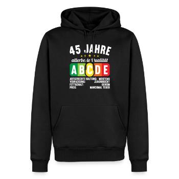 Lebensmittelampel Score 45 Jahre 45 Geburtstag - Männer Premium Bio Hoodie - Schwarz - Vorne - Nico (187cm)