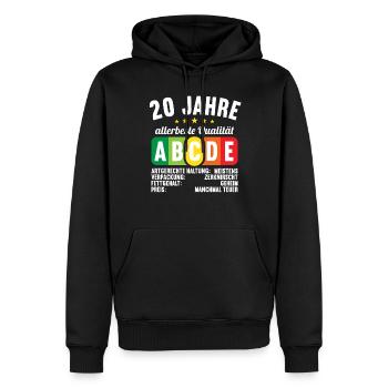 Lebensmittelampel Score 20 Jahre 20 Geburtstag - Männer Premium Bio Hoodie - Schwarz - Vorne - Nico (187cm)