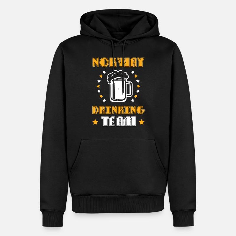 Norwegen Drinking Team - Männer Premium Bio Hoodie - Schwarz
