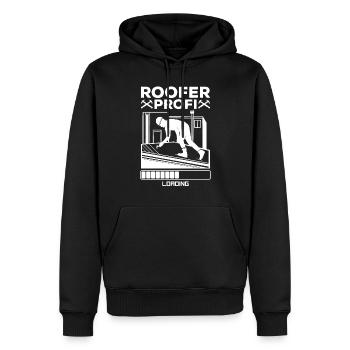 Roofer Profi Loading - Roof Worker Roofing Roofer - Männer Premium Bio Hoodie - Schwarz - Vorne - Nico (187cm)