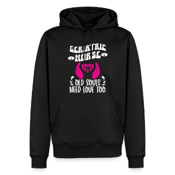 Altenpfleger Infirmière gériatrique Les vieilles âmes ont besoin d’amour - Sweat à capuche Premium bio Homme - noir - Devant - Nico (187cm)