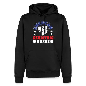 Geriatric Nurse Caregiver - Men’s Premium Organic Hoodie - black - Front - Nico (187cm)