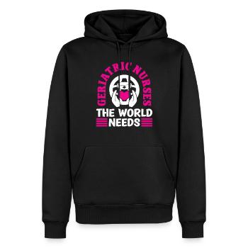 Altenpfleger Geriatric Nurse World Needs Pfleger - Men’s Premium Organic Hoodie - black - Front - Nico (187cm)