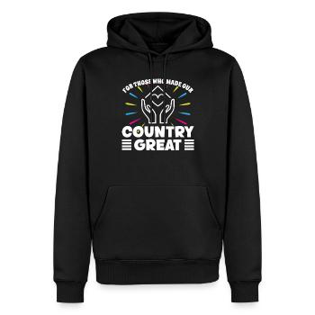 Elderly Caregiver For Who Made Country Great Caregiver - Men’s Premium Organic Hoodie - black - Front - Nico (187cm)
