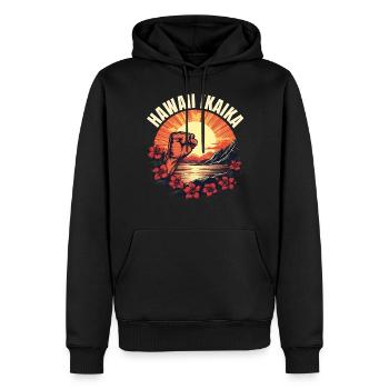 Maui Stark Ikaika Hawaii Stark - Männer Premium Bio Hoodie - Schwarz - Vorne - Nico (187cm)