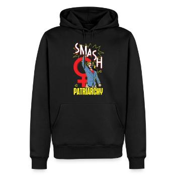 Le patriarcat féministe - Sweat à capuche Premium bio Homme - noir - Devant - Nico (187cm)