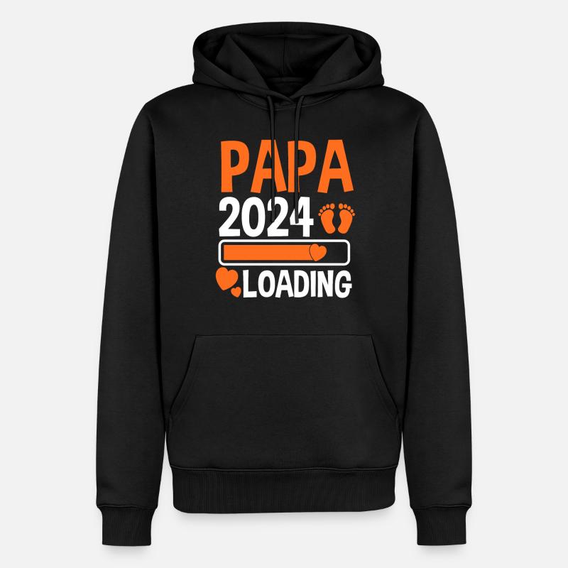 Werdender Papa 2025 - Männer Premium Bio Hoodie - Schwarz