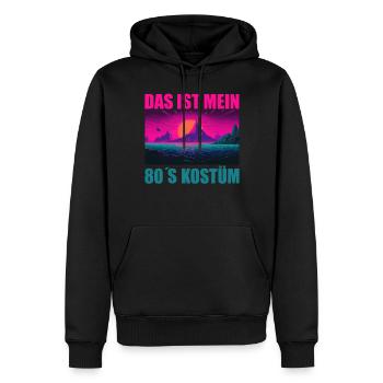 80er Motto Party Das ist mein 80er Jahre Kostüm - Männer Premium Bio Hoodie - Schwarz - Vorne - Nico (187cm)