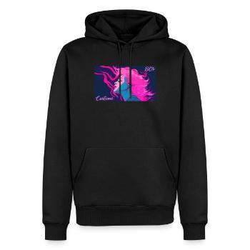 80er Motto Party Das ist mein 80er Jahre Kostüm - Männer Premium Bio Hoodie - Schwarz - Vorne - Nico (187cm)