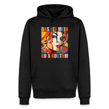 80er Motto Party Das ist mein 80er Jahre Kostüm - Männer Premium Bio Hoodie - Schwarz - Vorne - Nico (187cm)