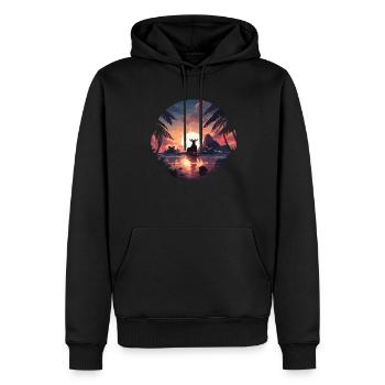 Animaux Chèvres Couchers de soleil Chèvres Amoureux des animaux - Sweat à capuche Premium bio Homme - noir - Devant - Nico (187cm)