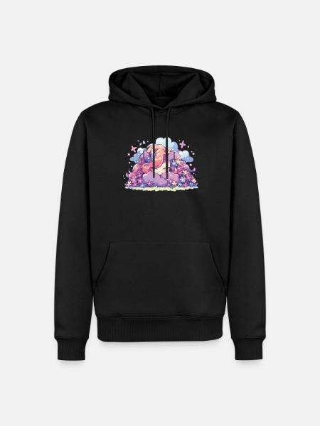 Einhörner Regenbogen Einhorn Regenbogen - Männer Premium Bio Hoodie - Schwarz
