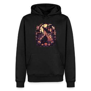 Sorcières Halloween Sorcière Citrouille Halloween Party - Sweat à capuche Premium bio Homme - noir - Devant - Nico (187cm)