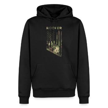 Roofer US America Flag - Roofing Worker Roofer - Männer Premium Bio Hoodie - Schwarz - Vorne - Nico (187cm)