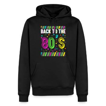 Fête à thème des années 80 Retour au costume des années 80 - Sweat à capuche Premium bio Homme - noir - Devant - Nico (187cm)