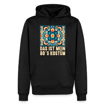 80er Motto Party Das ist mein 80er Jahre Kostüm - Männer Premium Bio Hoodie - Schwarz - Vorne - Nico (187cm)