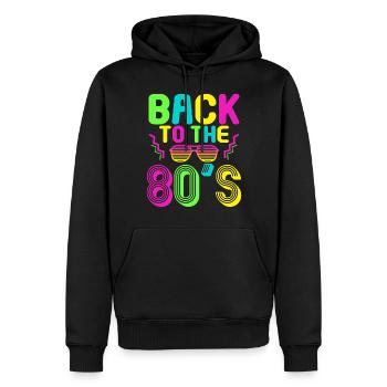 Fête à thème des années 80 Retour au costume des années 80 - Sweat à capuche Premium bio Homme - noir - Devant - Nico (187cm)