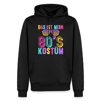 80er Motto Party Das ist mein 80er Jahre Kostüm - Männer Premium Bio Hoodie - Schwarz - Vorne - Nico (187cm)