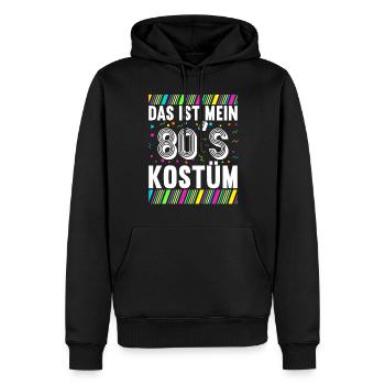 80er Motto Party Das ist mein 80er Jahre Kostüm - Männer Premium Bio Hoodie - Schwarz - Vorne - Nico (187cm)