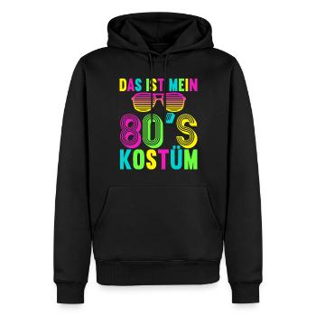 80er Motto Party Das ist mein 80er Jahre Kostüm - Männer Premium Bio Hoodie - Schwarz - Vorne - Nico (187cm)