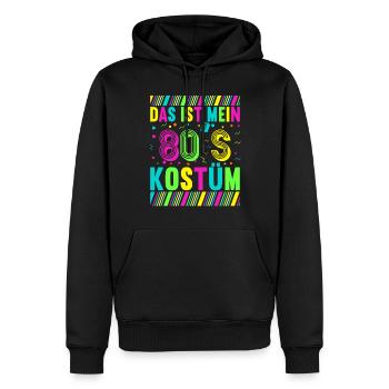 80er Motto Party Das ist mein 80er Jahre Kostüm - Männer Premium Bio Hoodie - Schwarz - Vorne - Nico (187cm)