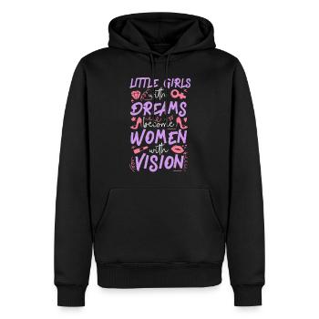 Petites filles féministes avec des rêves - Sweat à capuche Premium bio Homme - noir - Devant - Nico (187cm)