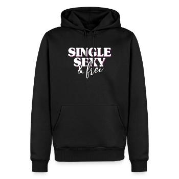 Single Sexy Frei Stolz Flirten Trennung Liebe Solo - Männer Premium Bio Hoodie - Schwarz - Vorne - Nico (187cm)