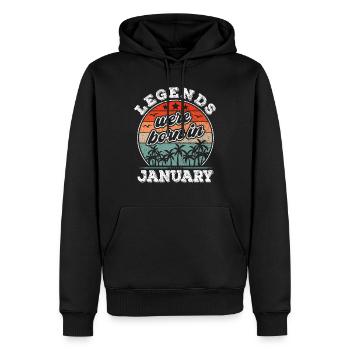 Januar Geburtstag Januar Geboren Legende Geschenk - Männer Premium Bio Hoodie - Schwarz - Vorne - Nico (187cm)